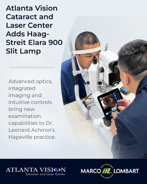 Eye examination with the Haag-Streit Elara 900 slit lamp at Atlanta Vision Cataract and Laser Center